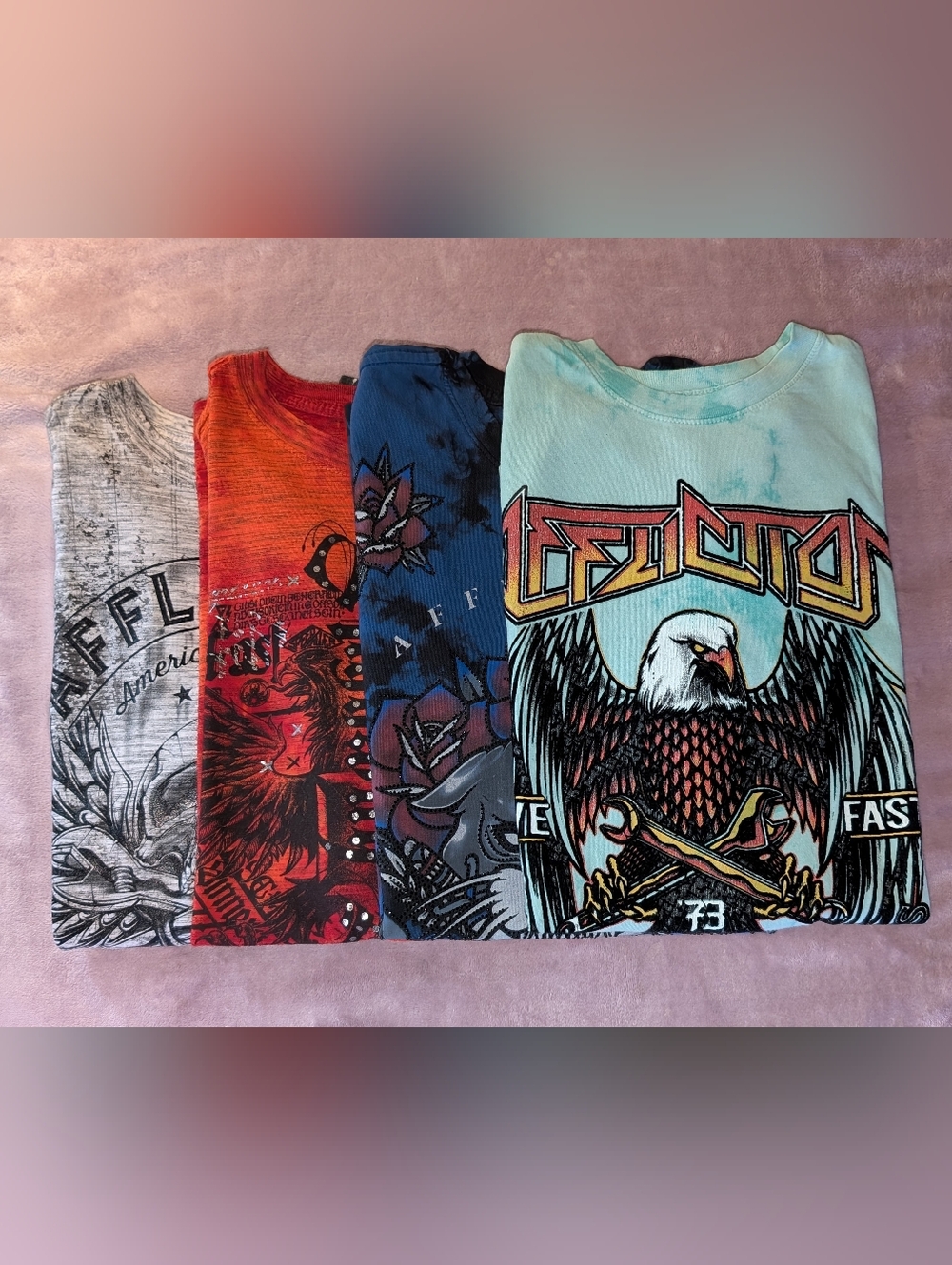 Big 4 T-Shirt Affliction Bundle Size Men's Small Affliction Black Label Plus